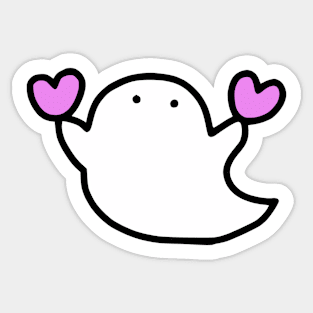 Cute Ghost Hearts Sticker